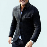 Men's Stand Collar Knit Blazer