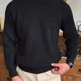 Men's Waffle Knit Crew Neck Sweater
