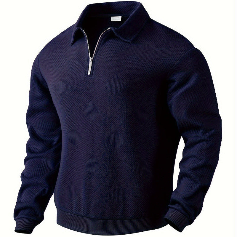 Men's Quarter Zip Ribbed Knit Sweater