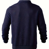 Men's Quarter Zip Ribbed Knit Sweater