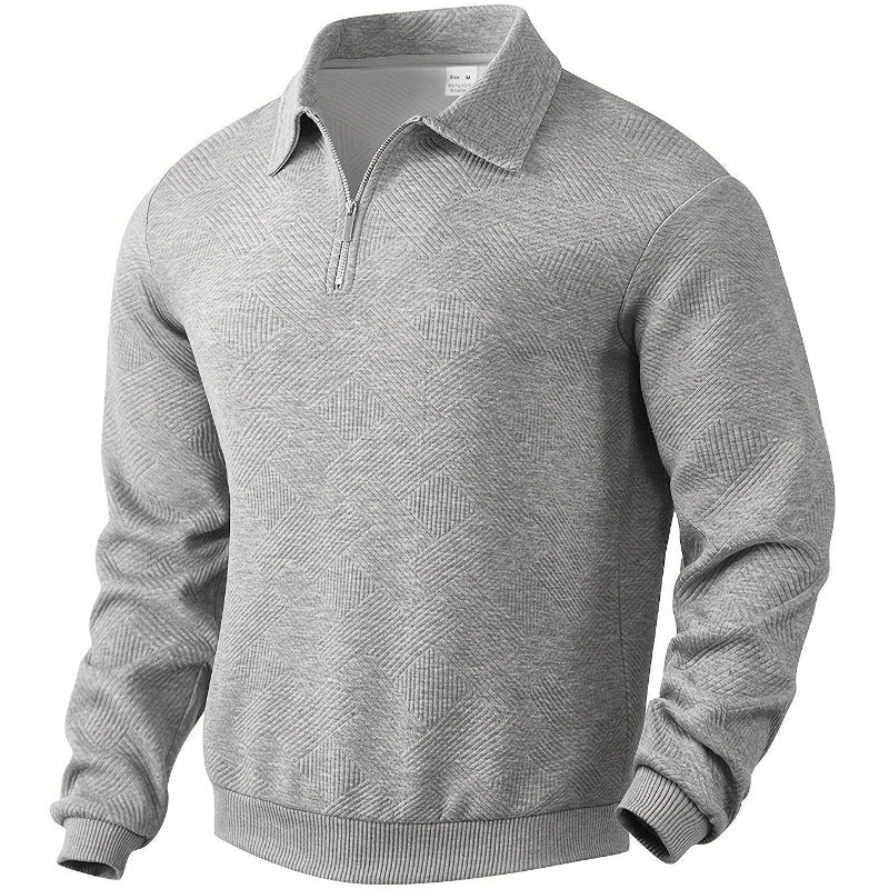 Men's Quarter Zip Ribbed Knit Sweater