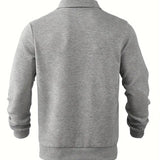 Men's Quarter Zip Ribbed Knit Sweater