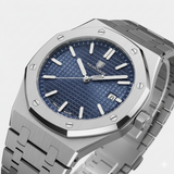 Men's Silver Stainless Steel Watch – Luminous and Waterproof Quartz 42 mm
