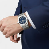 Men's Silver Stainless Steel Watch – Luminous and Waterproof Quartz 42 mm