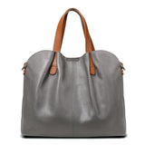 Women's Grey Leather Bag