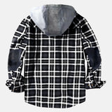 Men's Hooded Sherpa Lined Plaid Jacket