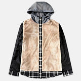 Men's Hooded Sherpa Lined Plaid Jacket