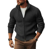 Men's Ribbed Full Zip Knit Cardigan