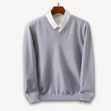 Men's V-Neck Fine Knit Sweater