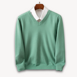 Men's V-Neck Fine Knit Sweater