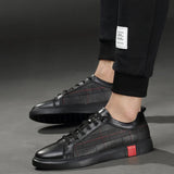 Men's Leather Casual Lace-Up Sneakers