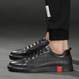 Men's Leather Casual Lace-Up Sneakers