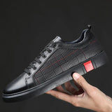 Men's Leather Casual Lace-Up Sneakers