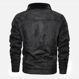 Men's Faux Leather Sherpa Collar Jacket