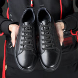 Men's Leather Casual Lace-Up Sneakers