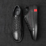 Men's Leather Casual Lace-Up Sneakers