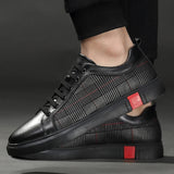 Men's Leather Casual Lace-Up Sneakers