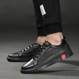 Men's Leather Casual Lace-Up Sneakers