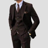 Men's Plaid Three Piece Suit Set