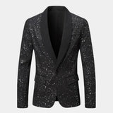 Men's Sequin Shawl Lapel Blazer