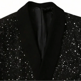 Men's Sequin Shawl Lapel Blazer
