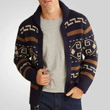 Men's Nordic Shawl Collar Knit Cardigan