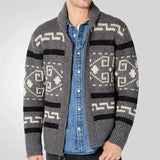 Men's Nordic Shawl Collar Knit Cardigan