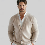 Men's V-Neck Button Knit Cardigan