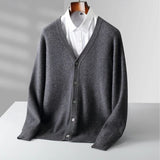 Men's V-Neck Button Knit Cardigan