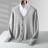 Men's V-Neck Button Knit Cardigan