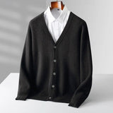 Men's V-Neck Button Knit Cardigan