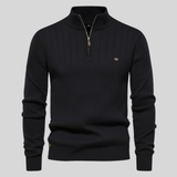 Men's Ribbed Half Zip Knit Sweater
