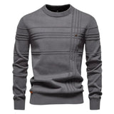 Men's Textured Crew Neck Knit Sweater