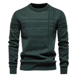 Men's Textured Crew Neck Knit Sweater