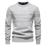 Men's Textured Crew Neck Knit Sweater