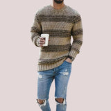 Men's Striped Crew Neck Knit Sweater