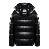 Men's Glossy Hooded Puffer Jacket