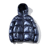 Men's Glossy Hooded Puffer Jacket