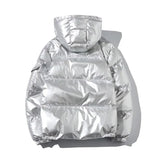 Men's Glossy Hooded Puffer Jacket