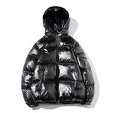 Men's Glossy Hooded Puffer Jacket