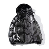 Men's Glossy Hooded Puffer Jacket