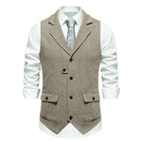 Men's Vintage Tweed Button Waistcoat