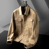 Men's Suede Button Trucker Jacket