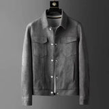 Men's Suede Button Trucker Jacket