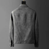 Men's Suede Button Trucker Jacket