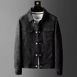 Men's Suede Button Trucker Jacket