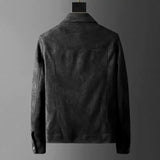 Men's Suede Button Trucker Jacket