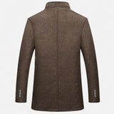 Men's Layered Stand Collar Overcoat