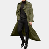 Men's Double Breasted Long Trench Coat
