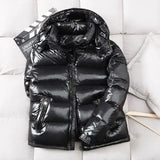 Men's Glossy Hooded Puffer Vest